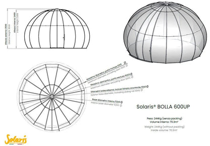 Igloo Trasparente Bolla 600 UP 21,22 m² | Policarbonato anti - UV - Outdoor Privé