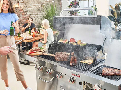 Barbecue a gas Char-Broil Professional Pro S4 – 4 bruciatori, TRU-Infrared e fornello laterale - Outdoor Privé