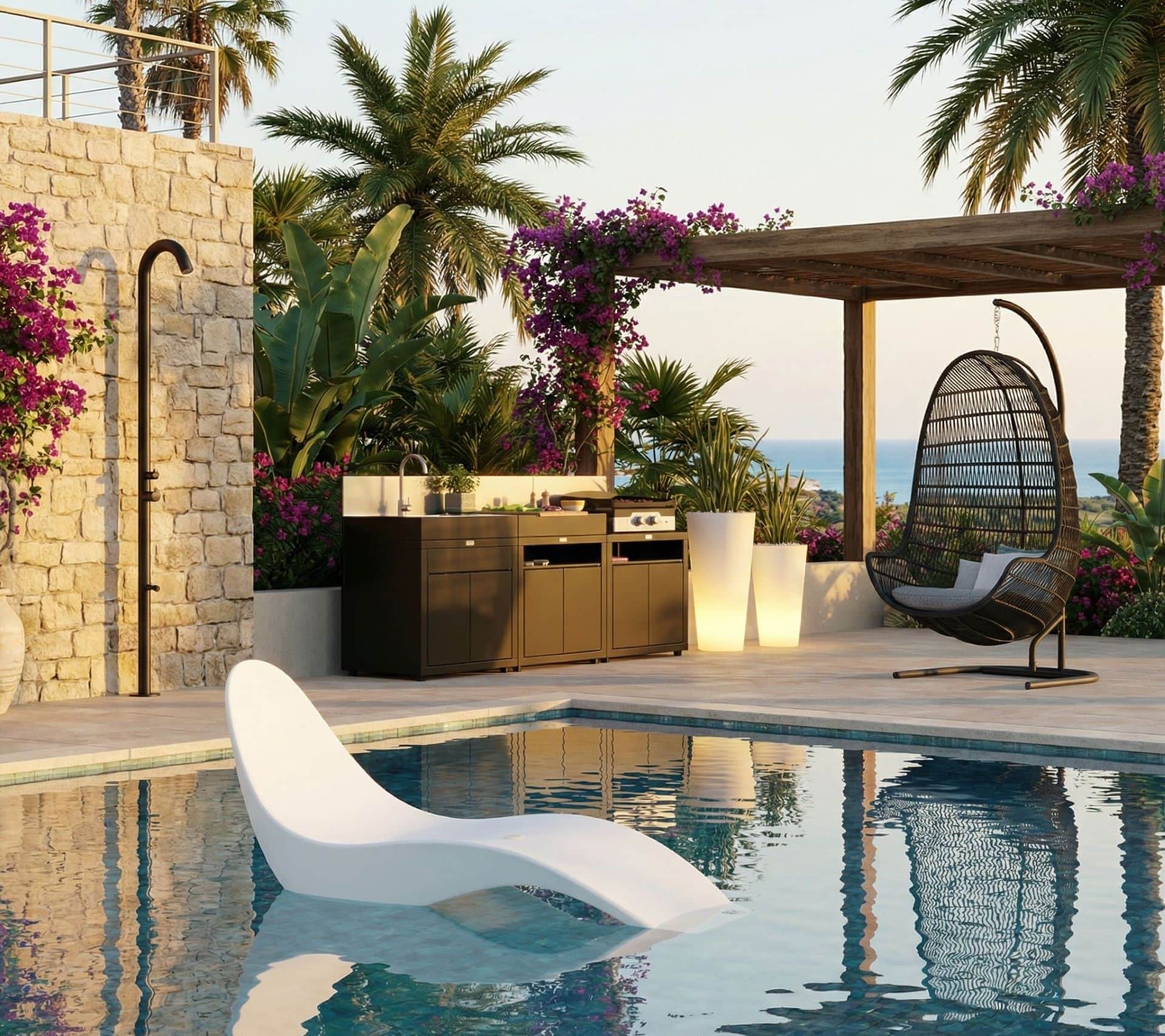 Barbecue, cucine da esterno e arredi.