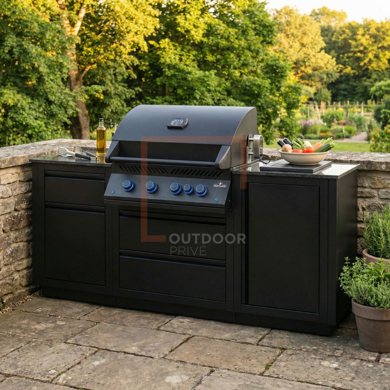Cucina da esterno Napoleon Oasis con barbecue BIG32 - girarrosto incluso - Outdoor Privé