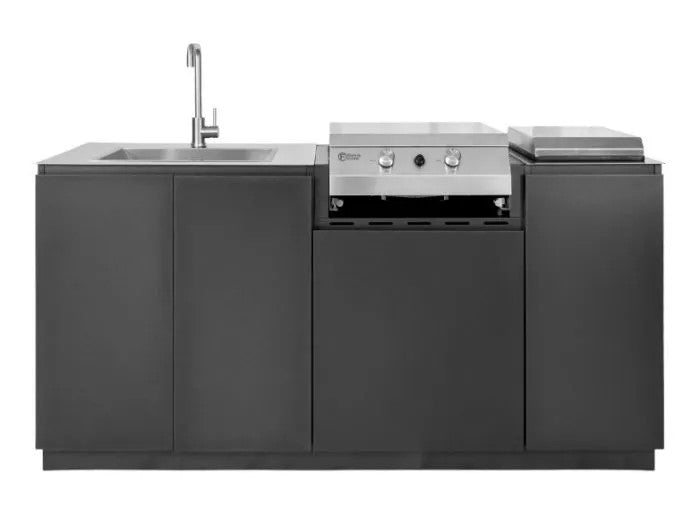 Cucina da esterno Flaminia Roma 180 Manganese – barbecue elettrico, induzione e lavello