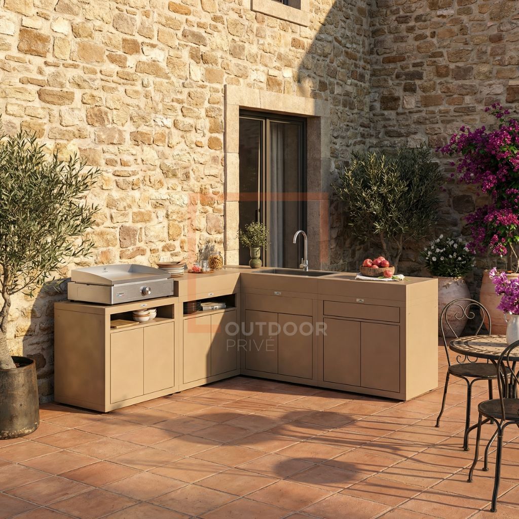 Mobile lavabo cucina da esterno Le Marquier top sabbia - MC80PEVE22 - Outdoor Privé