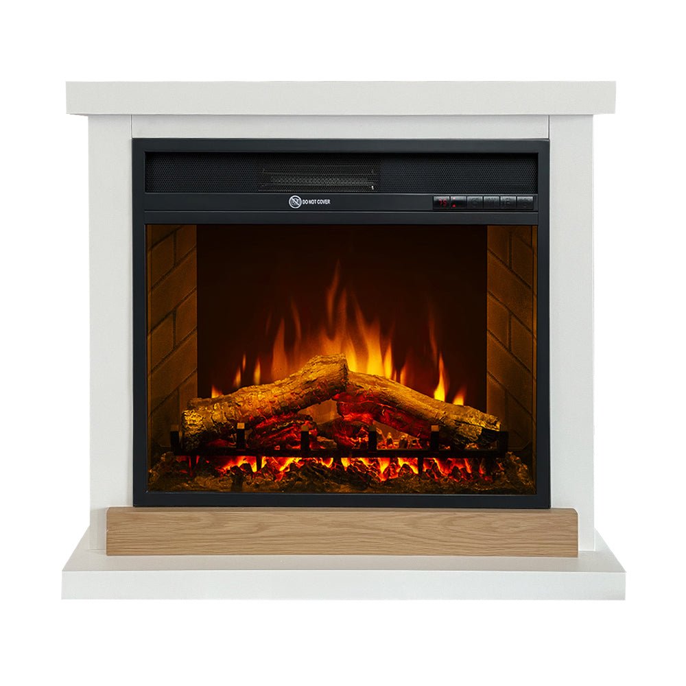Camino elettrico Divina Fire Stoccolma bianco da terra 1800 W - Outdoor Privé