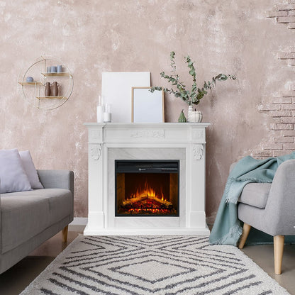 Camino elettrico Divina Fire Truman da terra effetto marmo - Outdoor Privé