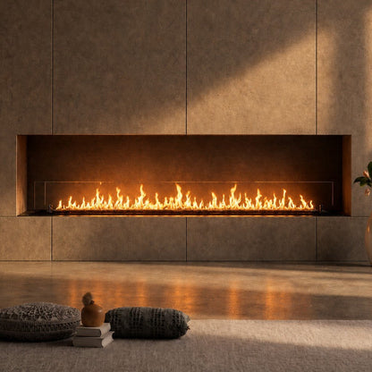 Bruciatore a bioetanolo Divina Fire DF1500V con vetri da incasso 150 cm - Outdoor Privé