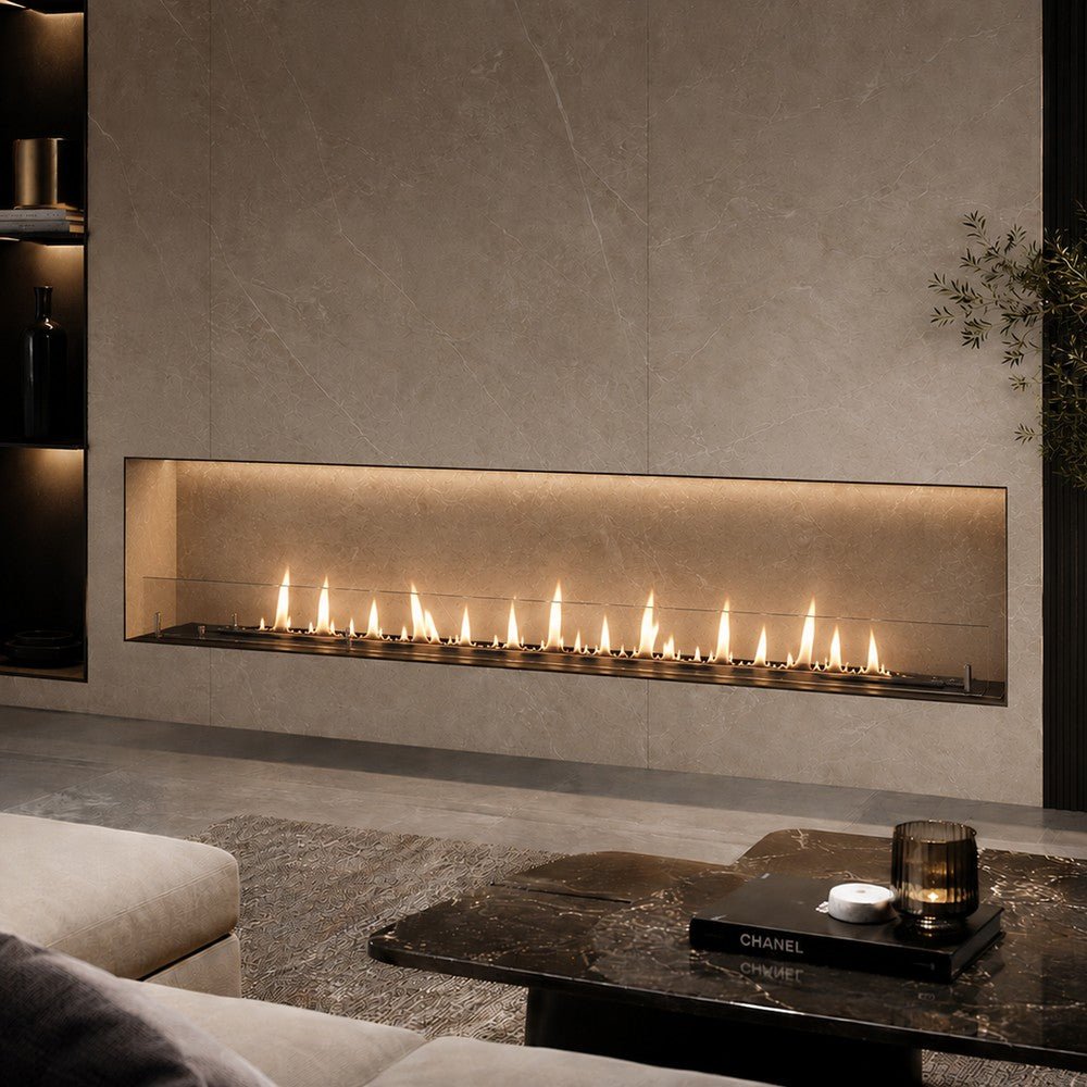 Bruciatore a bioetanolo Divina Fire DF1500VBLACK Topline Black Edition da incasso - Outdoor Privé