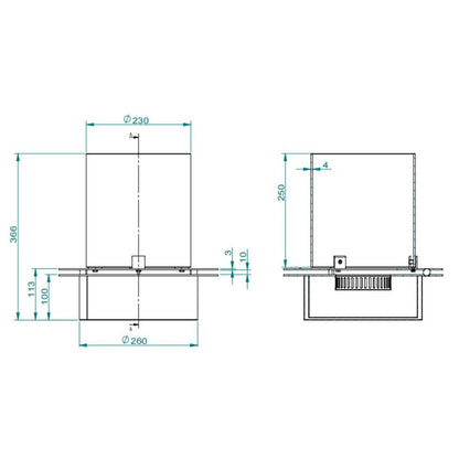 Bruciatore a bioetanolo Divina Fire DF93994 tondo 3 litri con vetri Ø35 cm - Outdoor Privé
