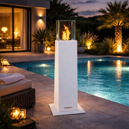 Biocamino Divina Fire Capri 110 da terra per esterno bianco o nero - Outdoor Privé