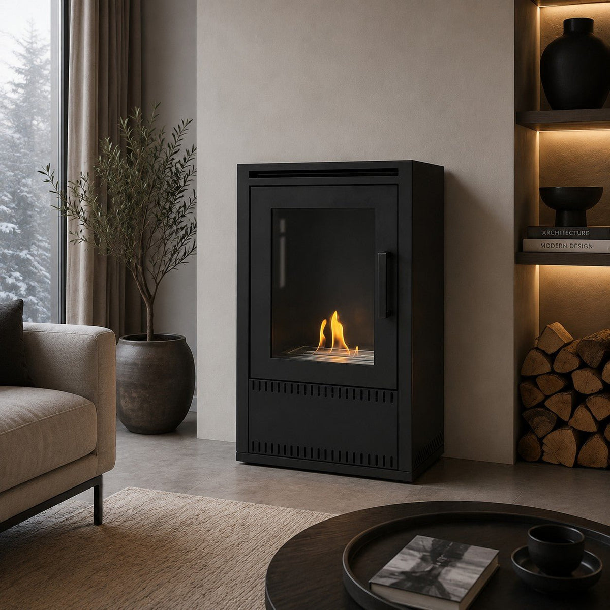 Stufa a bioetanolo Divina Fire Asia ventilata con ventilazione elettrica - Outdoor Privé