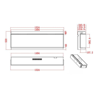 Camino elettrico Divina Fire Filadelfia 150 da incasso LCD e LED - Outdoor Privé