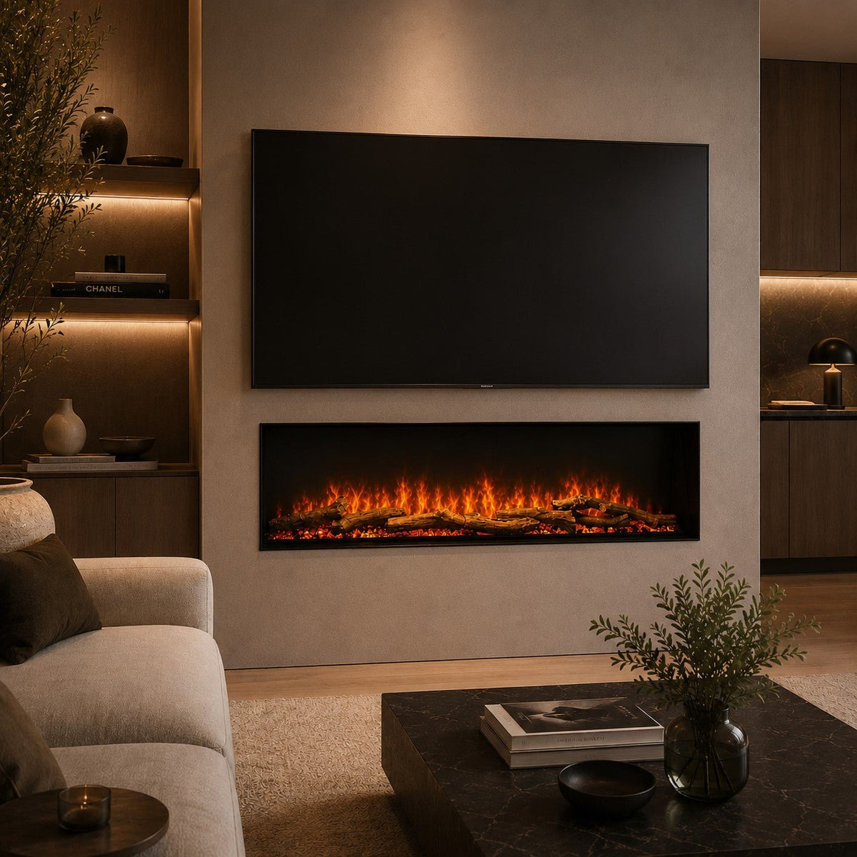 Camino elettrico Divina Fire Detroit 150 da incasso LED RGB con APP - Outdoor Privé