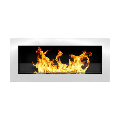 Camino a bioetanolo Divina Fire Livorno 90 bianco da parete o incasso - Outdoor Privé