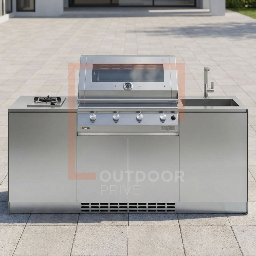 Barbecue a gas ad incasso Pianeta Grill Fry Top 750 - 5 Configurazioni disponibili - Outdoor Privé