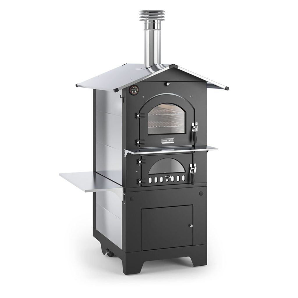 Forno a legna E-Gusto con carrello Fontana Forni - Outdoor Privé
