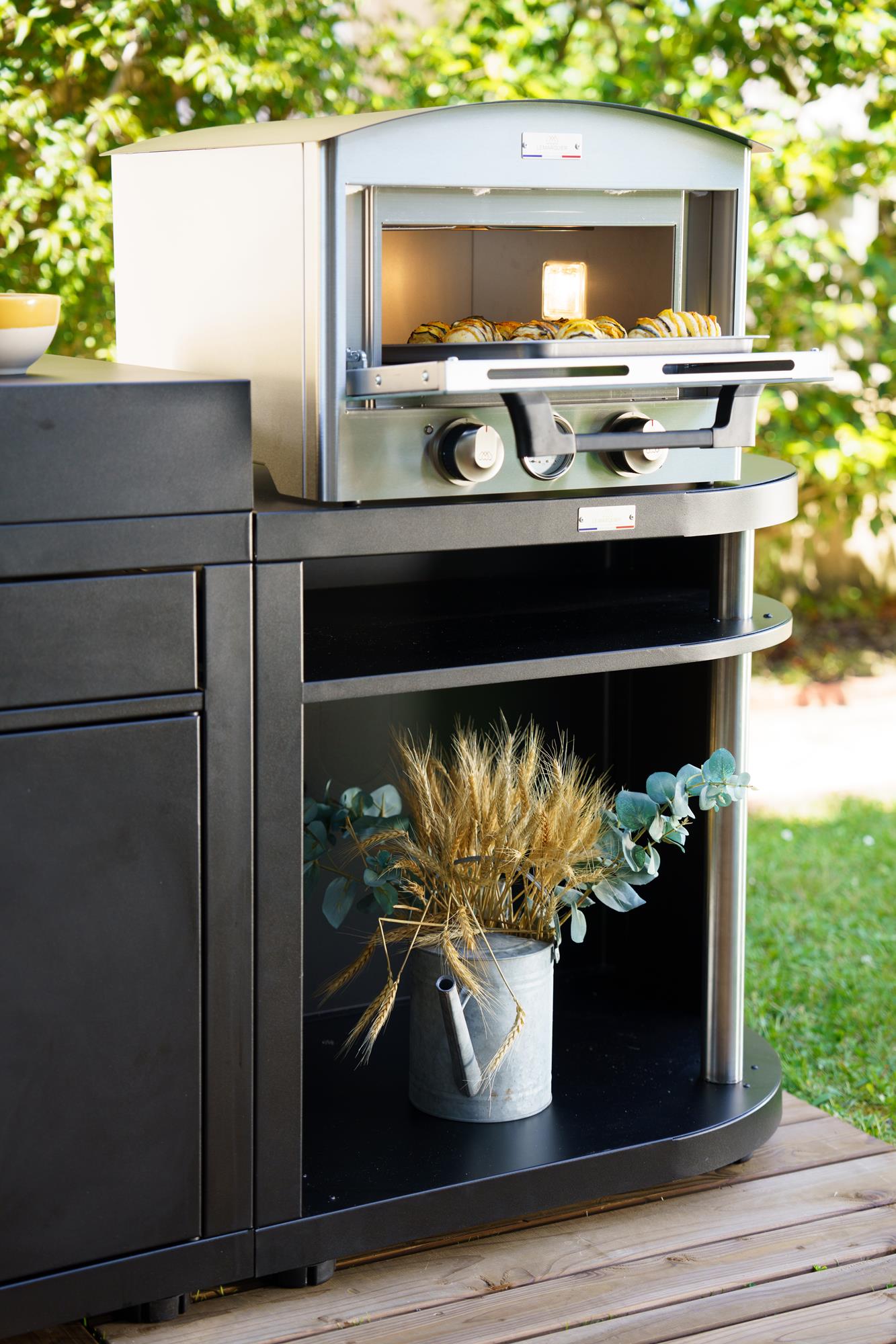 Modulo cucina Le Marquier MC80ARDE13 – 80×55 cm nero arrotondato destro - Outdoor Privé