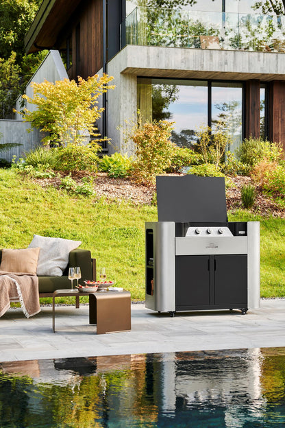 Plancha a gas Le Marquier Exclusive 375 XL – mobiletto inox e nero - Outdoor Privé