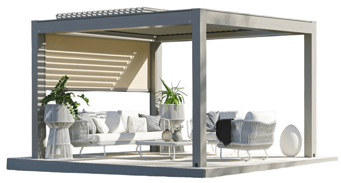 pergola con arredo