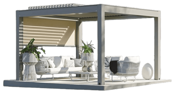 pergola con arredo