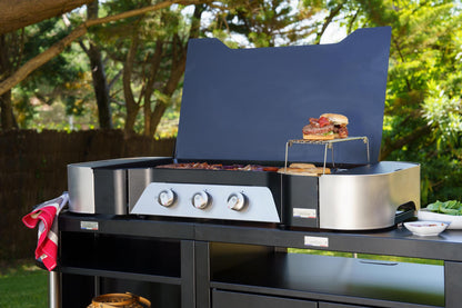 Plancha a gas Le Marquier Exclusive Gas 375 XL Duo – inox/nero - Outdoor Privé