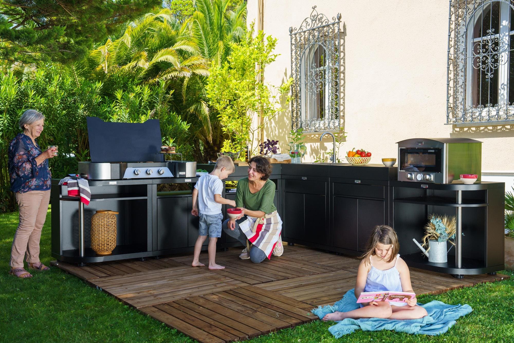 Plancha a gas Le Marquier Exclusive Gas 375 XL Duo – inox/nero - Outdoor Privé