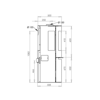 Stufa ibrida Aduro H3 LUX 7 kW A+ | Legna+Pellet, Ø150, Wi - Fi - Outdoor Privé