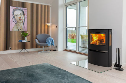 Stufa a legna Aduro 21 – ceppi 50 cm, vetri laterali, Ø150 Outdoor Privé