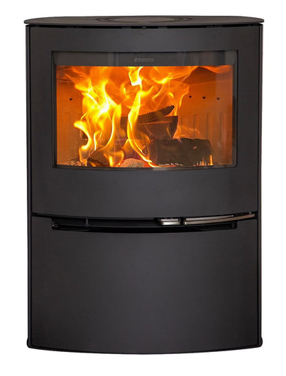 Stufa a legna Aduro 21 – ceppi 50 cm, vetri laterali, Ø150 Outdoor Privé