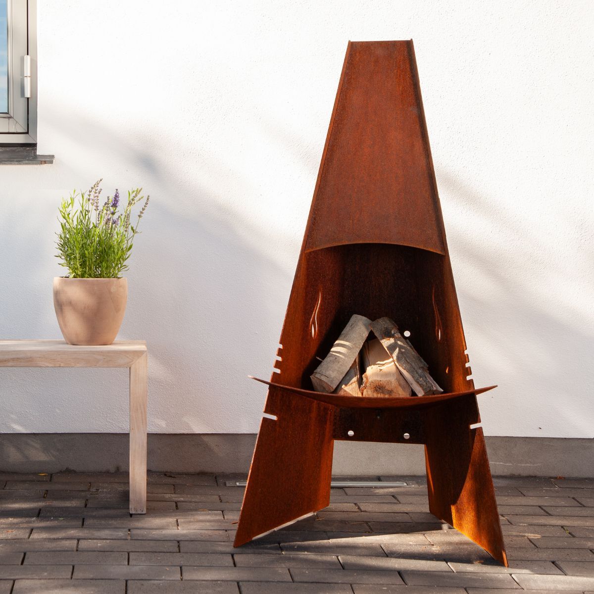 Caminetto da esterno Aduro Outdoor Fireplace Nero o Corten - Outdoor Privé