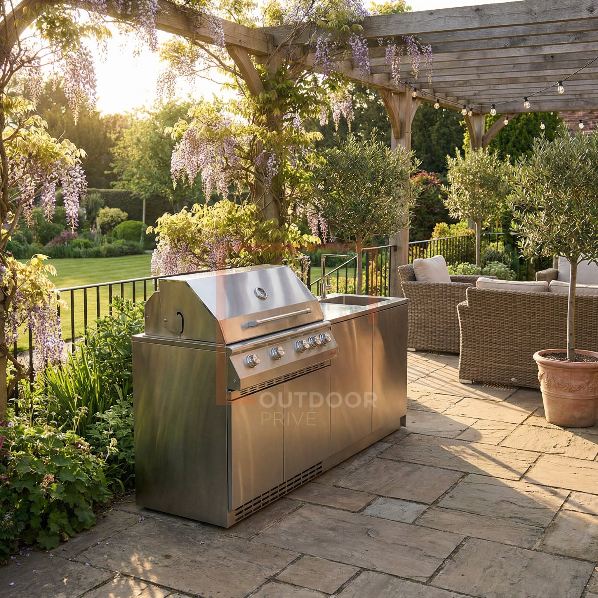 Cucina da esterno completa con barbecue a gas - OF OutdoorKitchens Via Nolfi 526 - Outdoor Privé