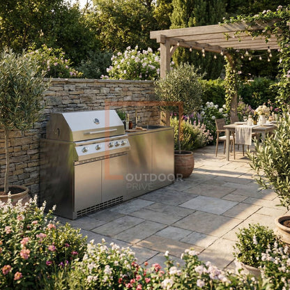 Barbecue a gas da incasso Pianeta Grill Fry Top 750 Range – 5 fuochi e spiedo motorizzato - Outdoor Privé