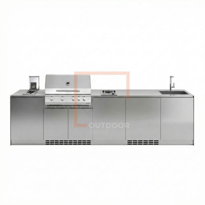 Cucina da esterno a parete completa OF OutdoorKitchens Via Nolfi 528 - frigo Bosch e bbq a gas - Outdoor Privé