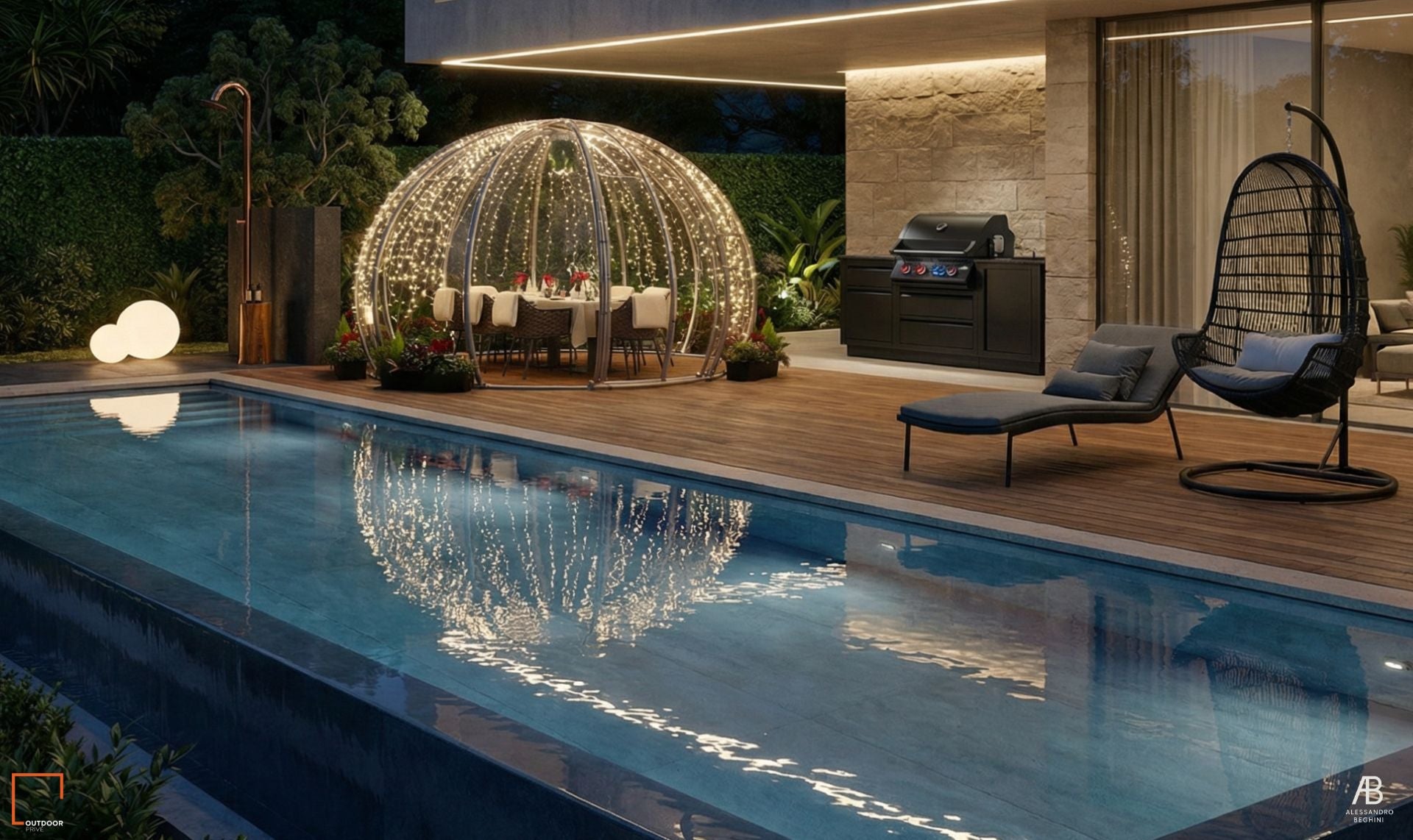 villa uma progetto spazio esterno