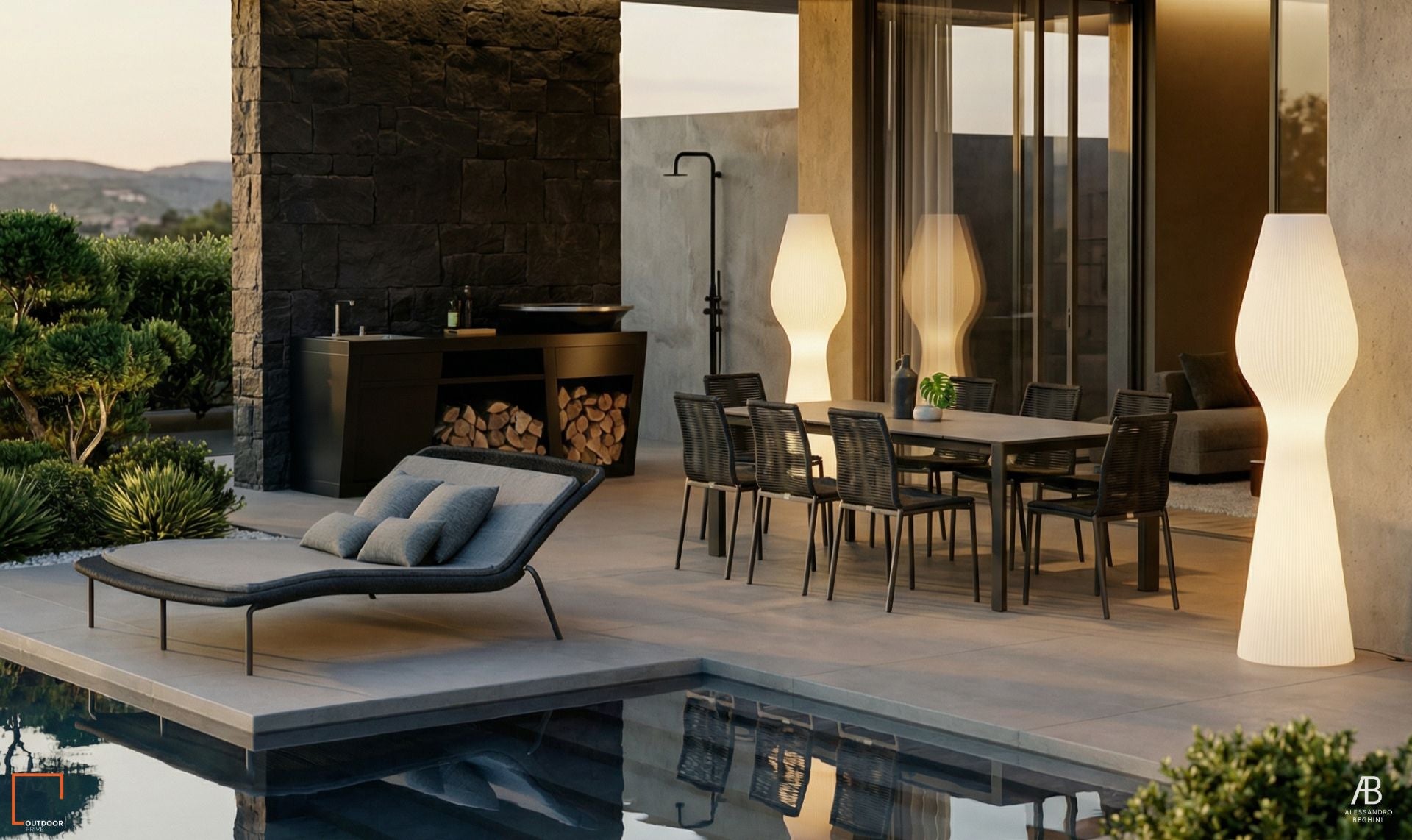 villa zaira progetto spazio esterno